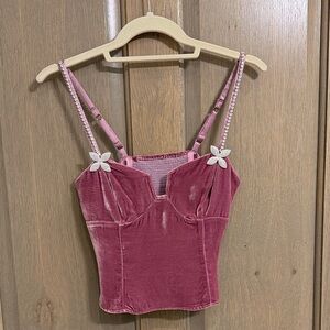 Reformation Dusty Rose Velvet Camisole